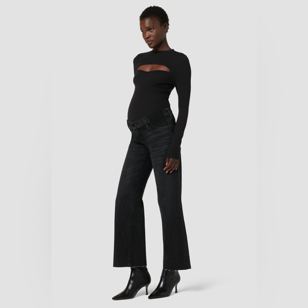 Hudson Rosie Maternity High-Rise Wide Leg Ankle Jean